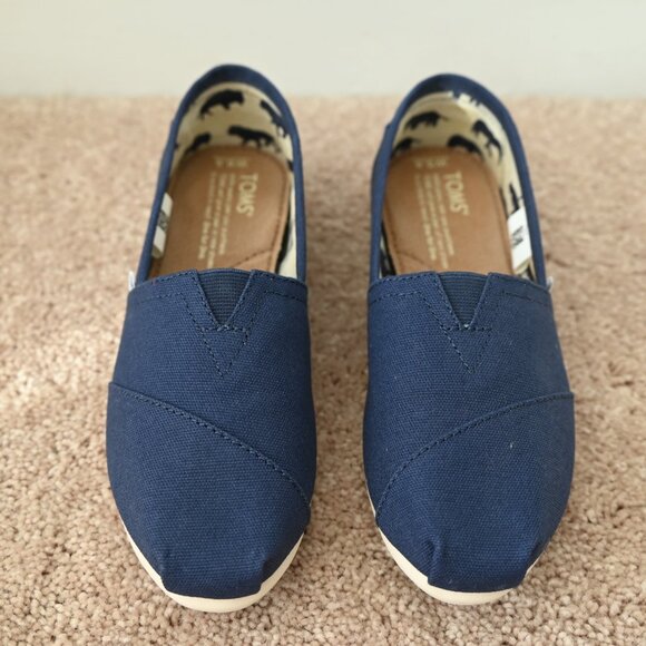 NEW Toms Alpargatas Navy Blue Canvas NIB - Picture 4 of 5